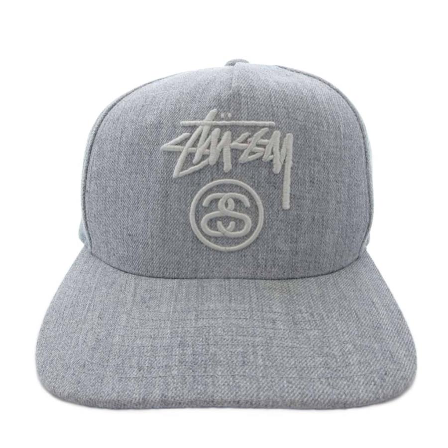 STUSSY（ステューシー） キャップ 帽子 ロゴ 刺繍 グレー /FF □GY11