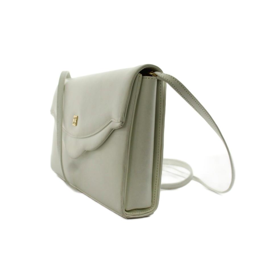 ジバンシィ GIVENCHY SACS ショルダーバッグ ロゴ レザー 白 ホワイト 