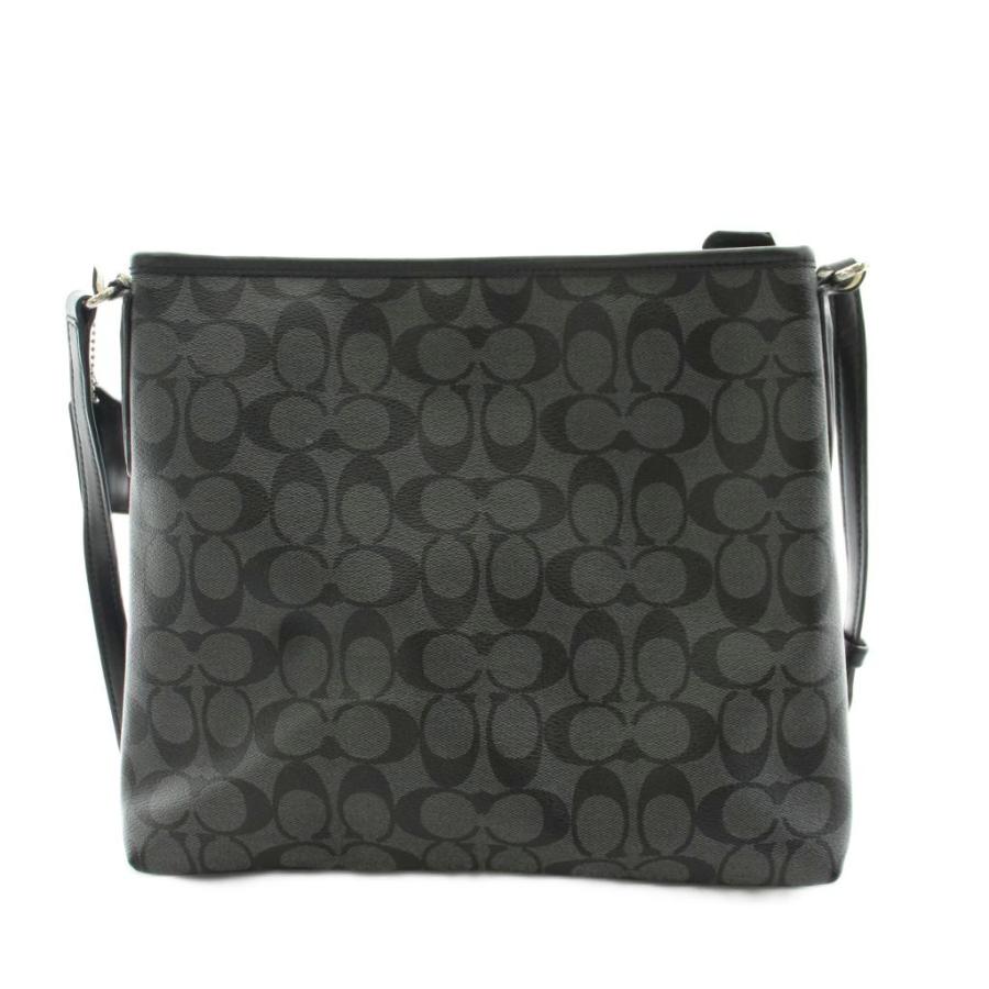 COACH（コーチ） シグネチャー ショルダーバッグ ロゴ PVC レザー 黒