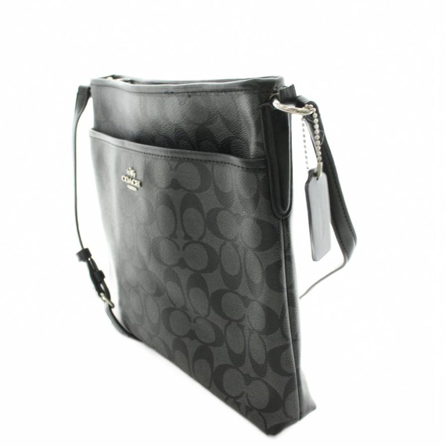COACH（コーチ） シグネチャー ショルダーバッグ ロゴ PVC レザー 黒