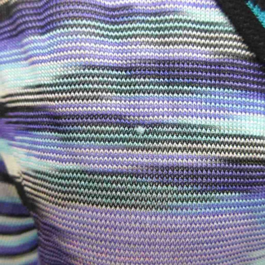 ミッソーニ MISSONI カーディガン ニット 44 青 ブルー マルチカラー