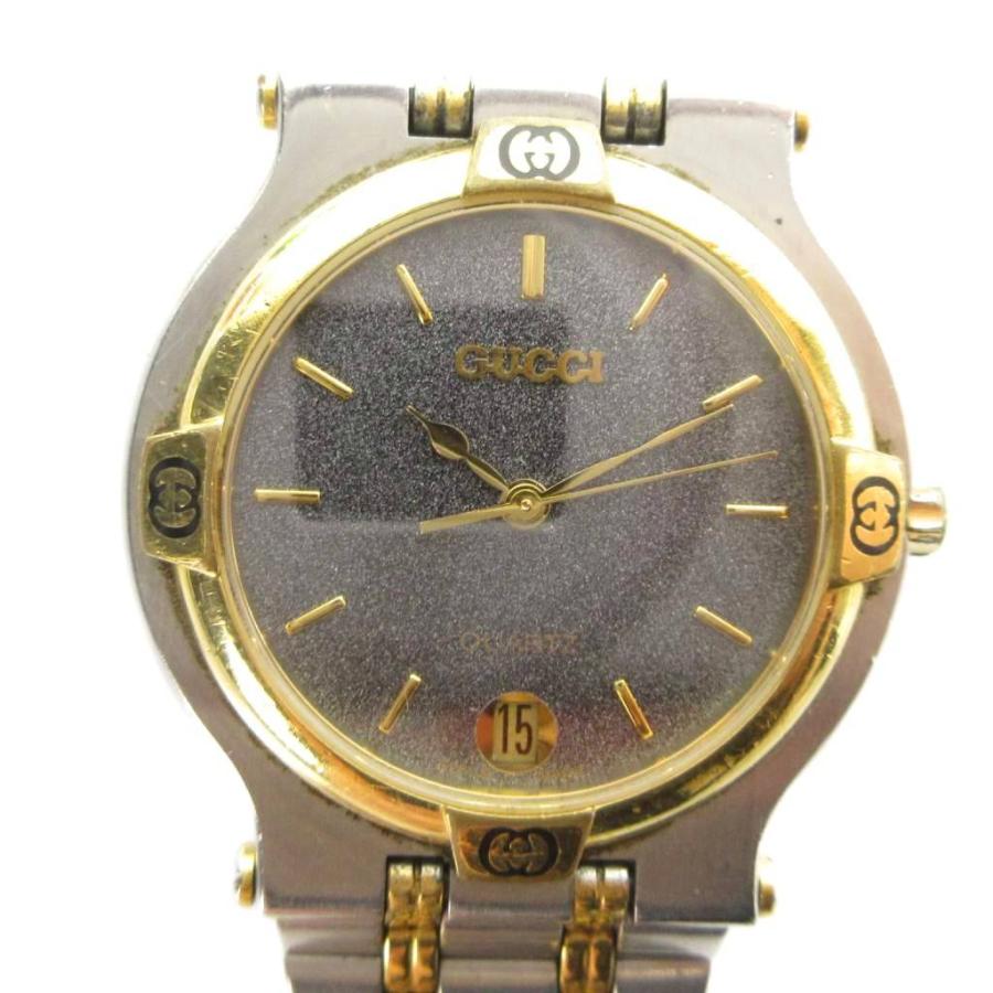 【稼働品】　グッチ クォーツ 時計 9000M コンビ デイト ロゴ　GG GUCCI（グッチ） GUCCI 9000M 腕時計 ウォッチ クォーツ ロゴ