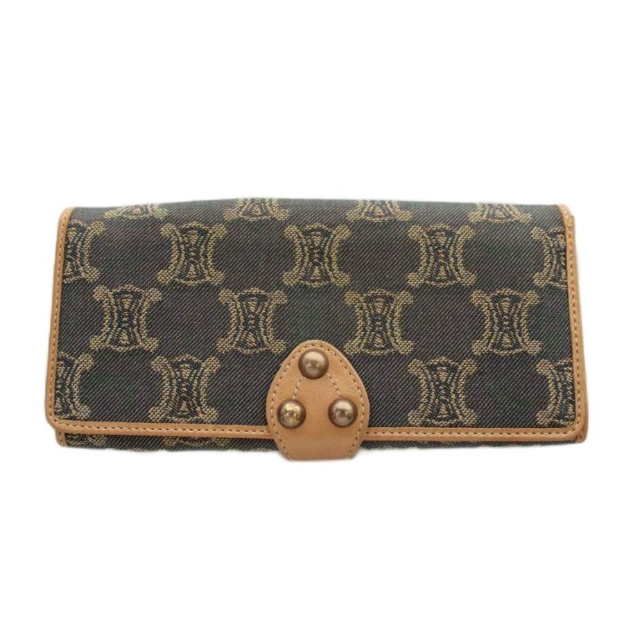CELINE（セリーヌ） マカダム柄 長財布 二つ折り 小銭入れ キャンバス 
