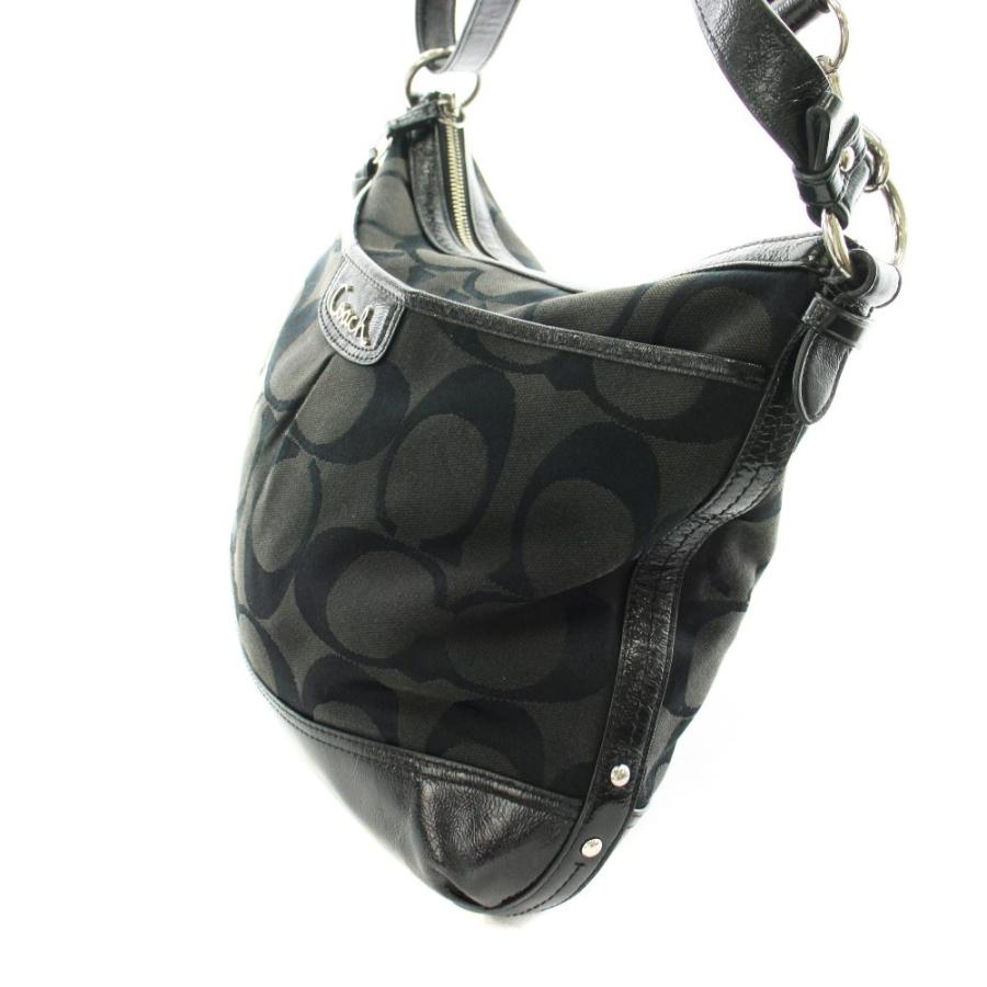 COACH　コーチショルダーバッグ　シグネクチャー　ブラック COACH（コーチ） シグネチャー ショルダーバッグ レザー キャンバス 黒