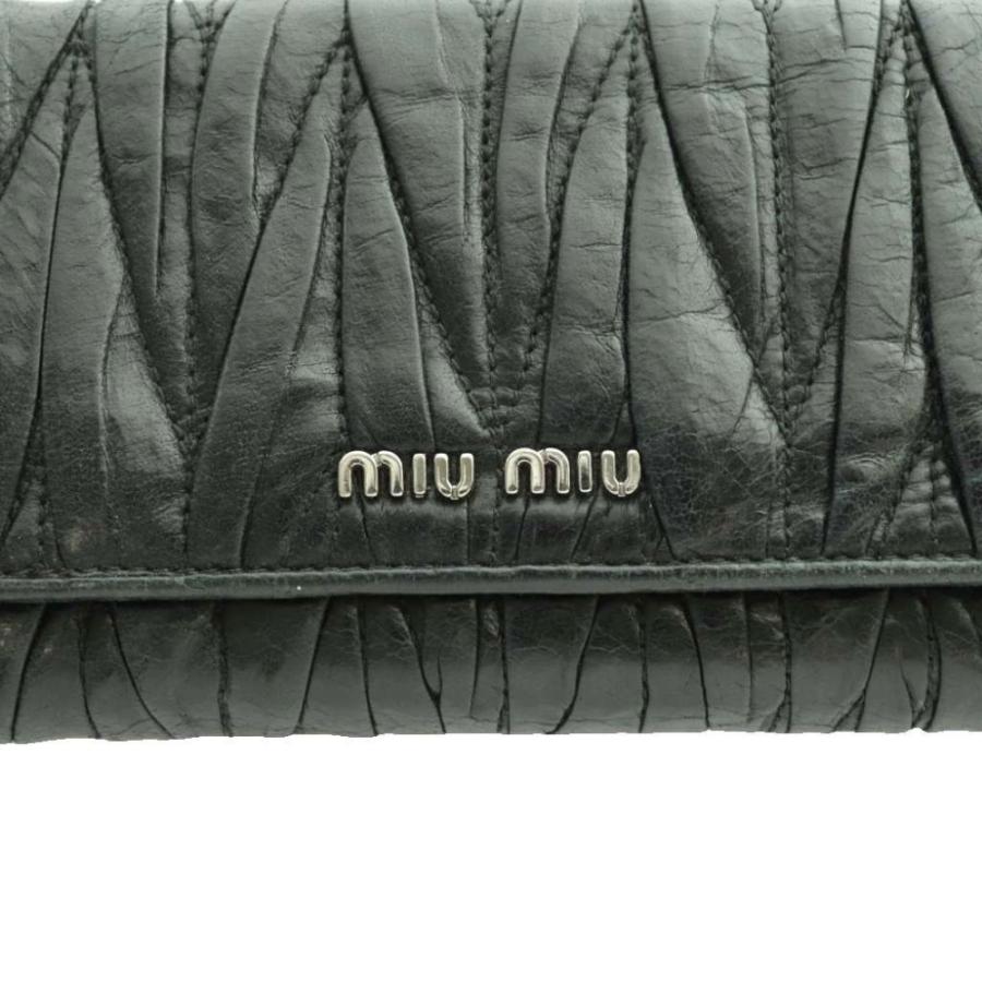 miu miu（ミュウミュウ） マテラッセ 長財布 レザー 黒 ブラック /SS