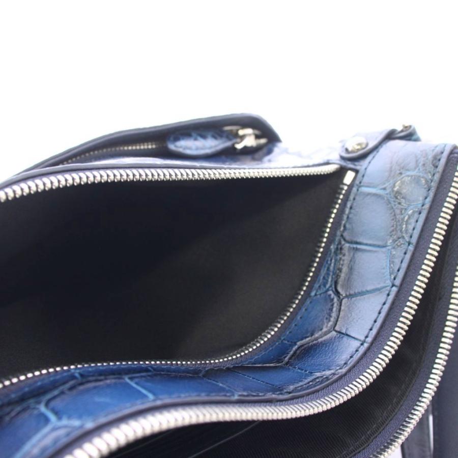 ノーブランド ショルダーバッグ ハンドバッグ 2WAY クロコレザー 鰐革 