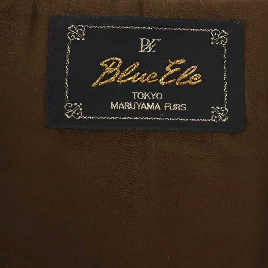 マルヤマファー Blue Ele TOKYO MARUYAMA FURS シェブロン ミンクファー コート 毛皮 ミドル丈 ブラウン 茶 /ES ■GY18 レディース_5