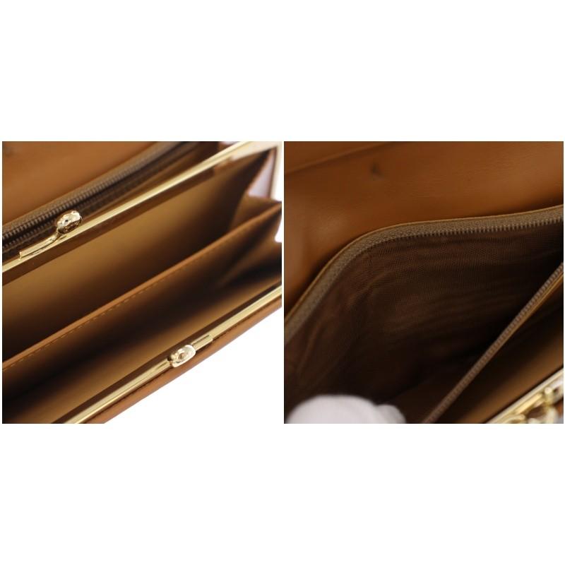 CELINE（セリーヌ） 長財布 二つ折り財布 マカダム がま口 茶 ブラウン