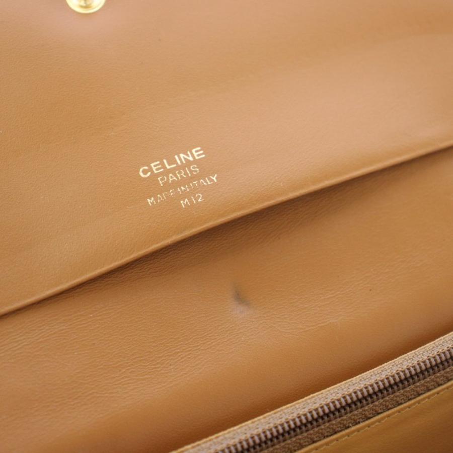 CELINE（セリーヌ） 長財布 二つ折り財布 マカダム がま口 茶 ブラウン