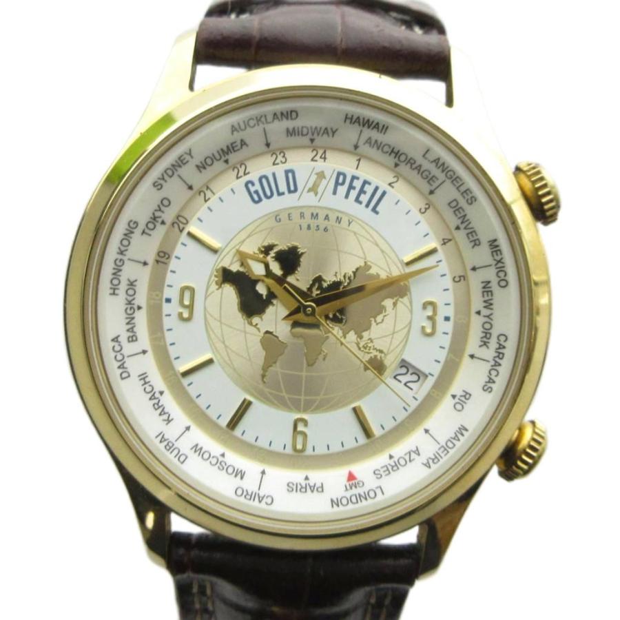 ゴールドファイル GOLD PFEIL G21000 腕時計 ウォッチ クォーツ レザー 