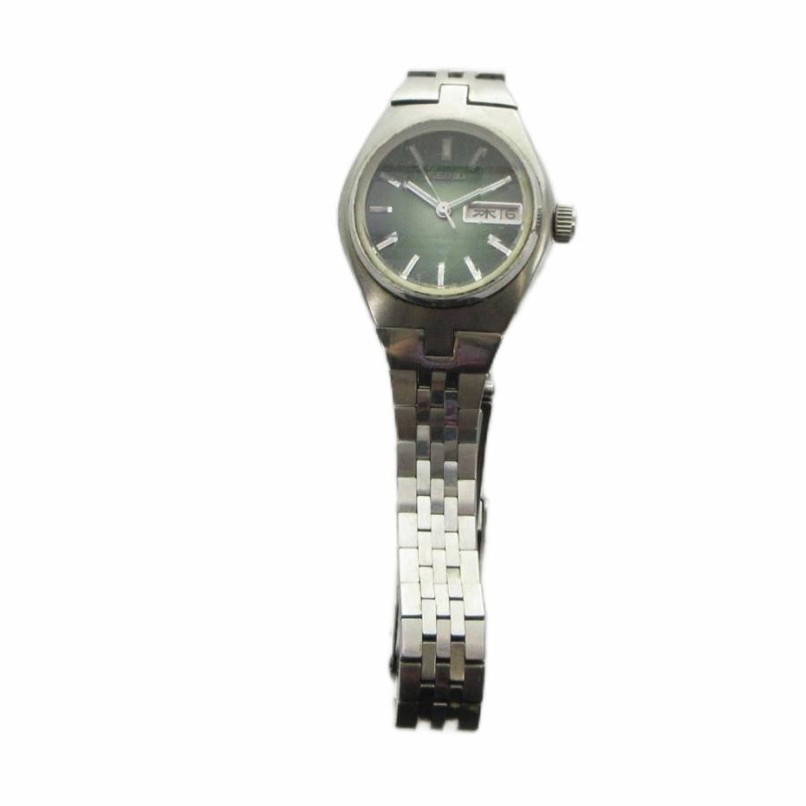 セイコー SEIKO 2206-0240 腕時計 ウォッチ 自動巻き カットガラス カレンダー付き 緑文字盤 シルバー色 ■GY18 /MQ レディース |  | 01