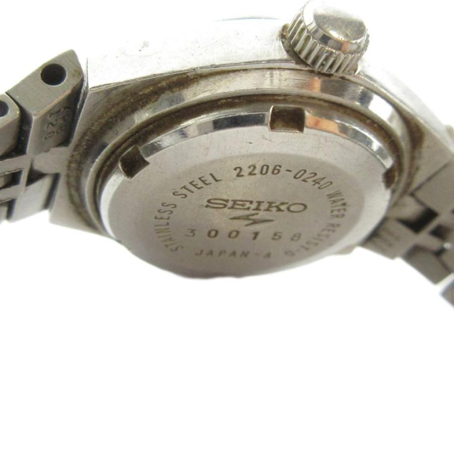 セイコー SEIKO 2206-0240 腕時計 ウォッチ 自動巻き カットガラス カレンダー付き 緑文字盤 シルバー色 ■GY18 /MQ レディース |  | 05