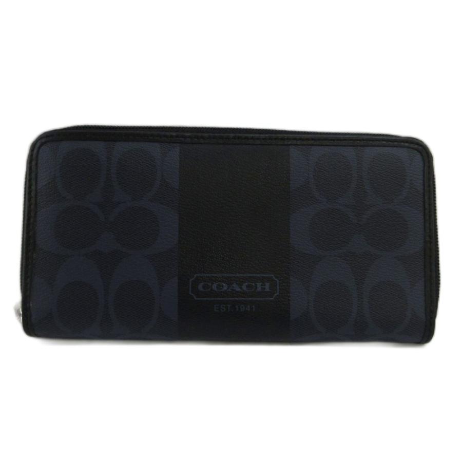 (未使用品)大人気、コーチ、長財布、ラウンドジップ、オールレザー、PVC、黒シグ COACH（コーチ） 長財布 PVC レザー ラウンドファスナー シグネチャー