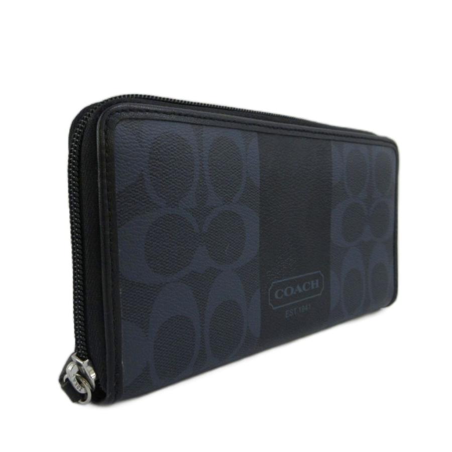 COACH（コーチ） 長財布 PVC レザー ラウンドファスナー シグネチャー
