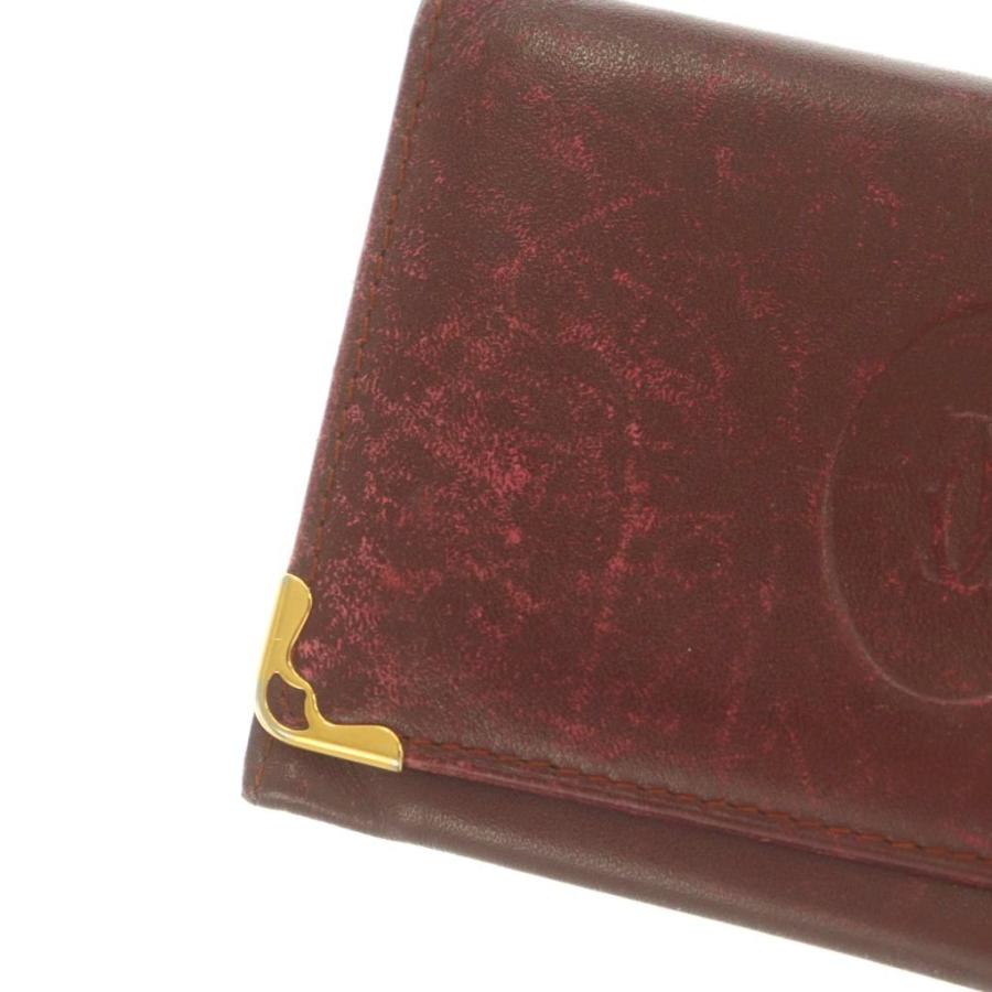 美品/Cartier/カルティエ/マストライン/フラップショルダーバッグ/赤茶/レッド系/レザー/ギャランティーカード/箱 収納袋/レディース/FB4299 Cartier（カルティエ） マストライン ショルダーバッグ レザー レッド