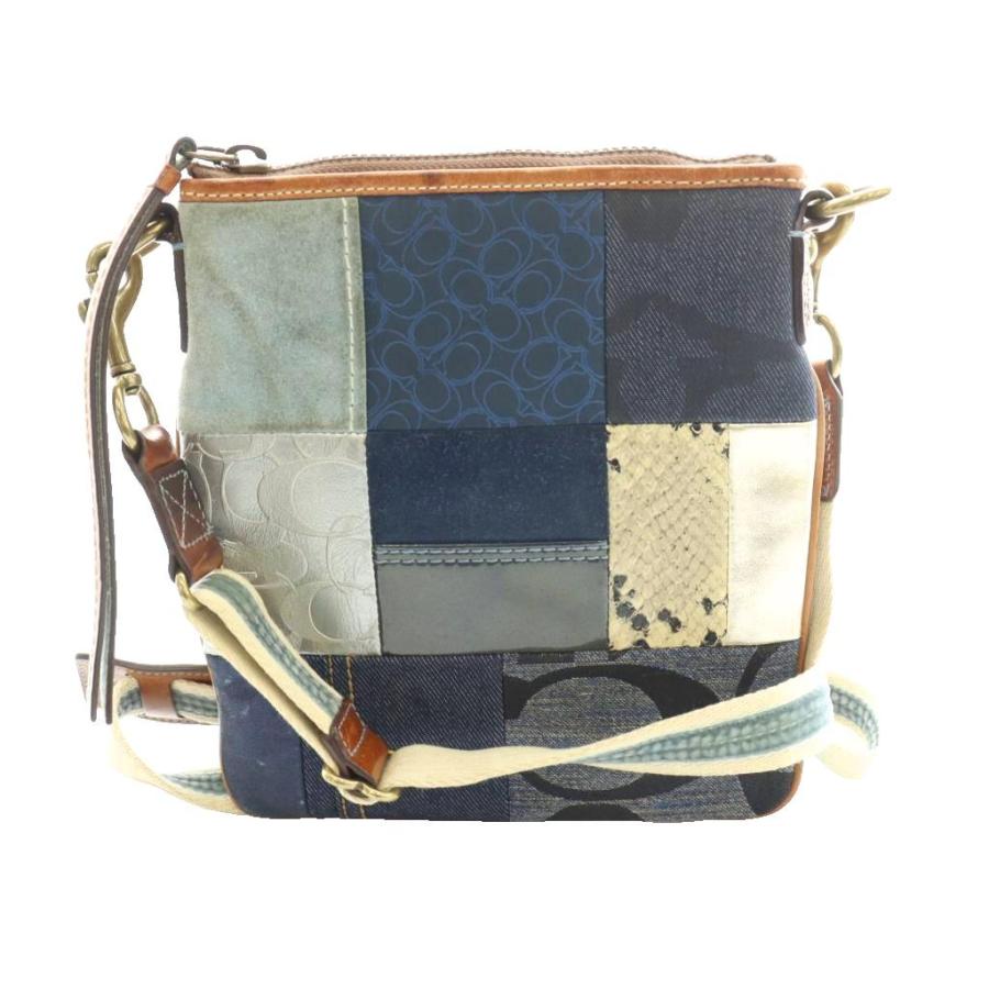 Coach パッチワーク デニム　シグネチャー柄　ハンドバッグ COACH（コーチ） ショルダーバッグ パッチワーク シグネチャー デニム