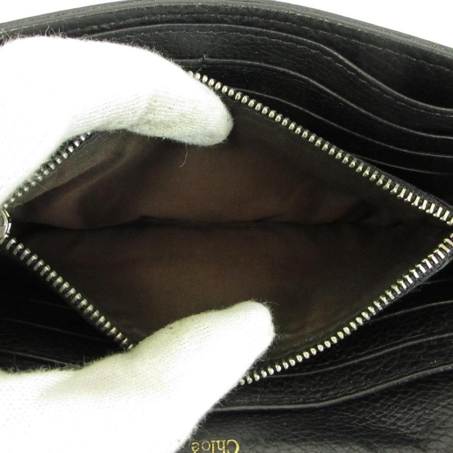Chloe（クロエ） 長財布 二つ折り レザー 南京錠 カデナ 鍵 スタッズ