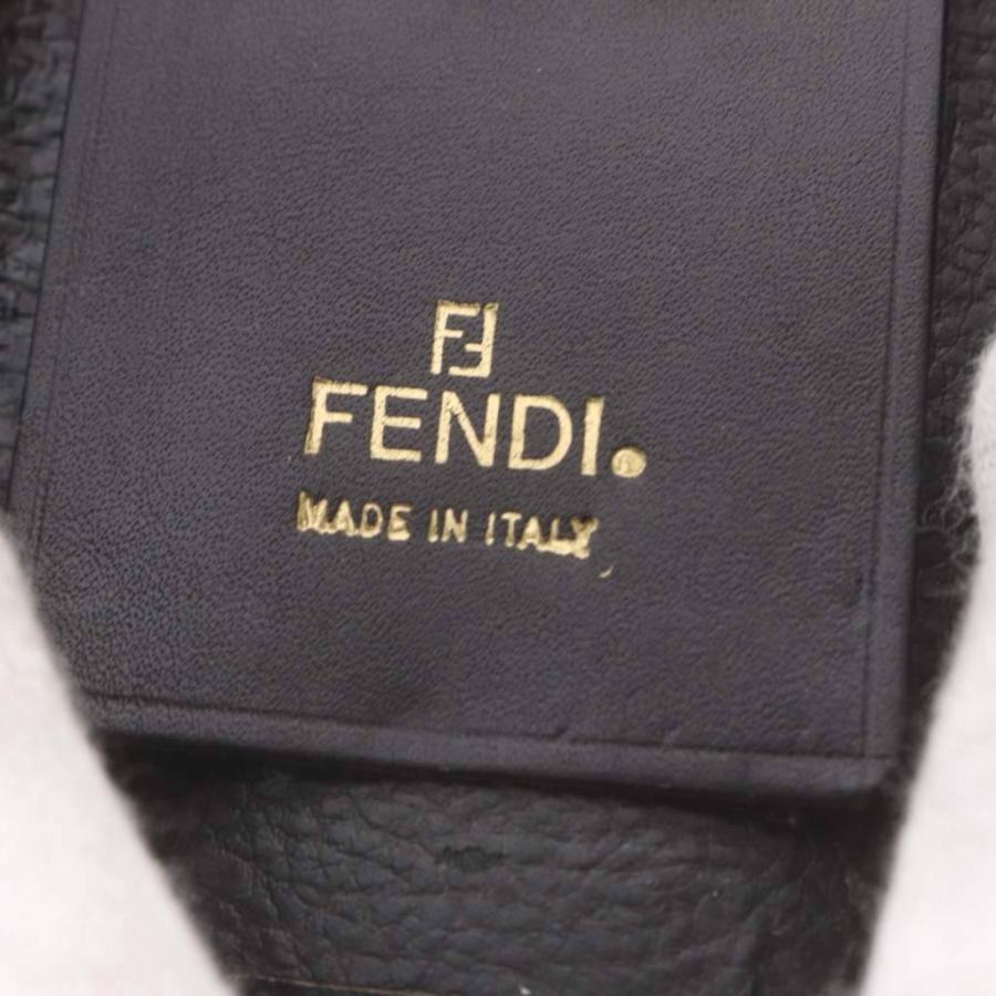 FENDI（フェンディ） キーケース ペカン柄 PVC レザー ブラック