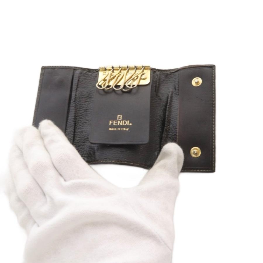 E*E様 FENDI 黒 レザー キーケース FENDI（フェンディ） キーケース ペカン柄 PVC レザー ブラック