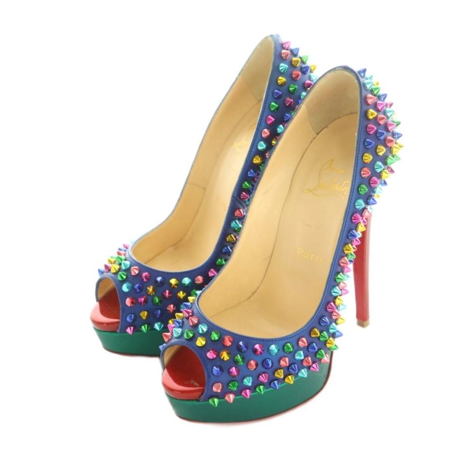未使用 クリスチャンルブタン スパイク オープントゥ ピンヒール パンプス Christian Louboutin（クリスチャンルブタン） パンプス オープントゥ