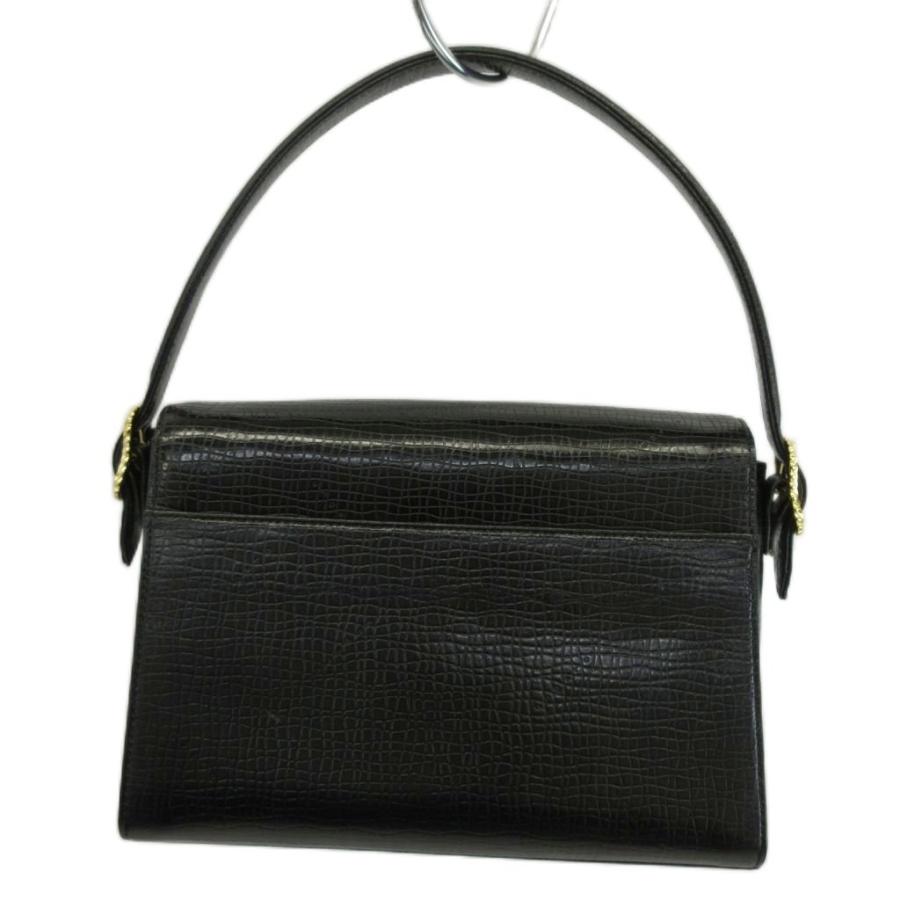 ウンガロ UNGARO ハンドバッグ ショルダー 2WAY レザー 型押し ロゴ 