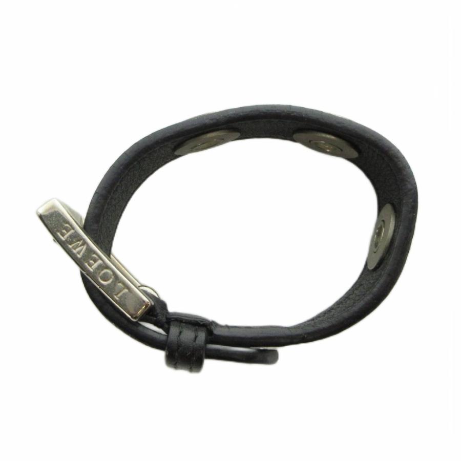 LOEWE レザーバングル ロエベ ブラック LOEWE（ロエベ） バングル ブレスレット アクセサリー レザー 黒