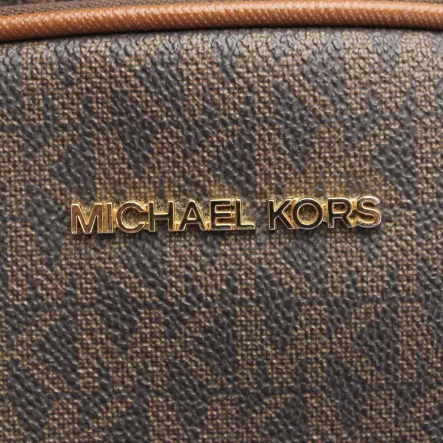 マイケルコース MICHAEL KORS ショルダーバッグ MK柄 総柄 レザー 茶色