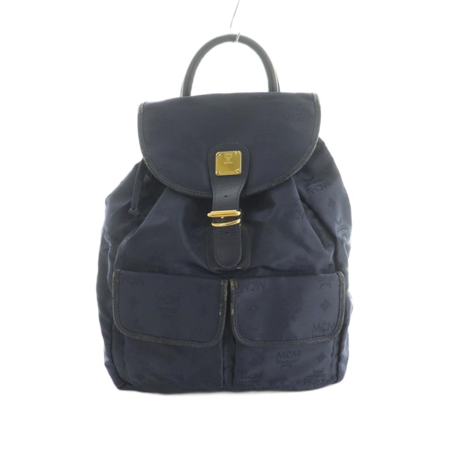 エムシーエム MCM リュックサック デイパック モノグラム柄 紺 /MI
