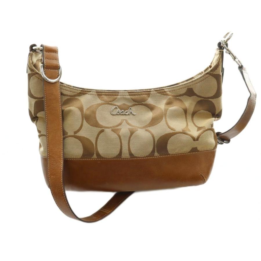coach シグネチャーショルダーバッグ COACH（コーチ） シグネチャー柄 ショルダーバッグ キャンバス レザー