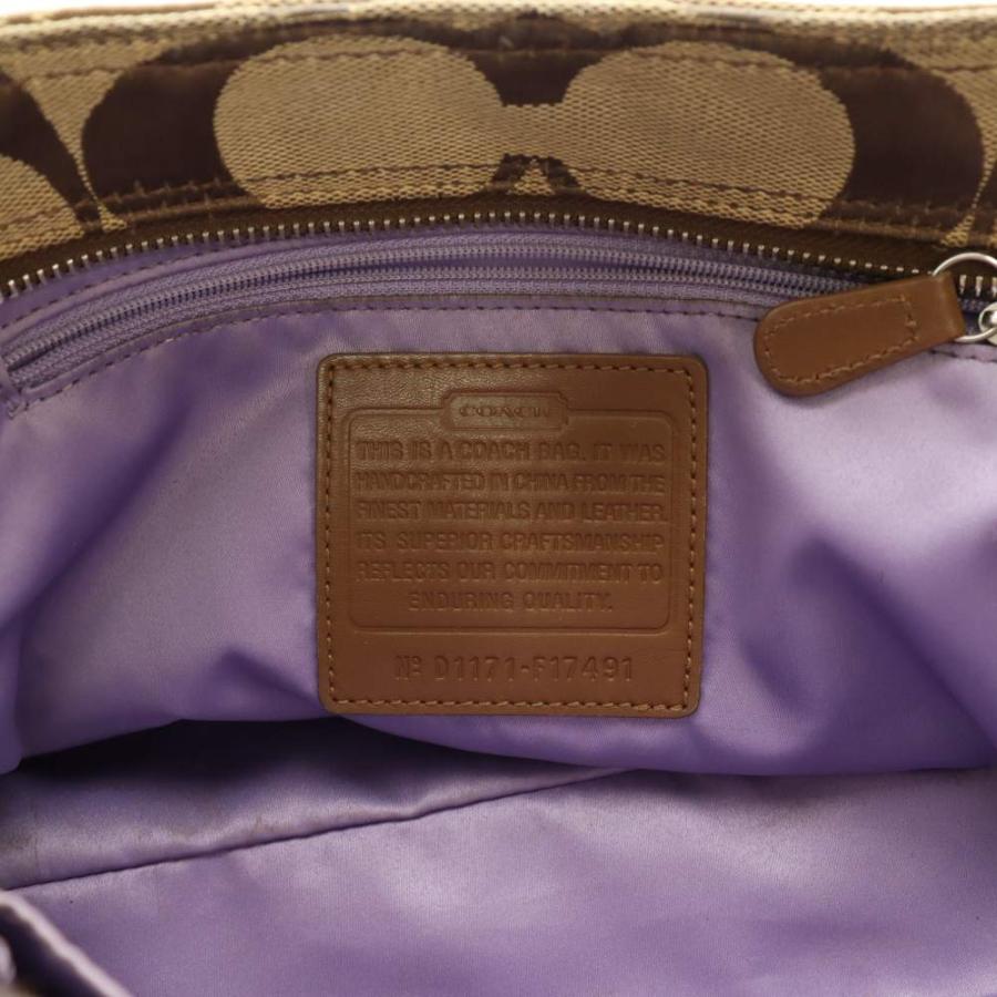 COACH（コーチ） シグネチャー柄 ショルダーバッグ キャンバス レザー