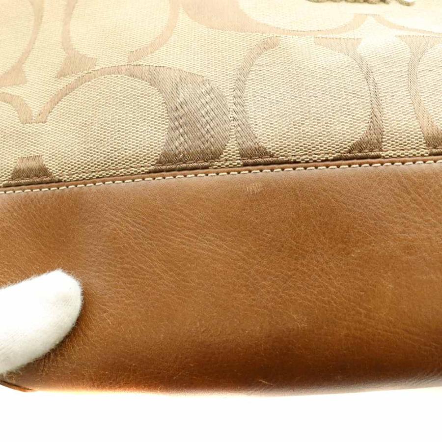 COACH（コーチ） シグネチャー柄 ショルダーバッグ キャンバス レザー 