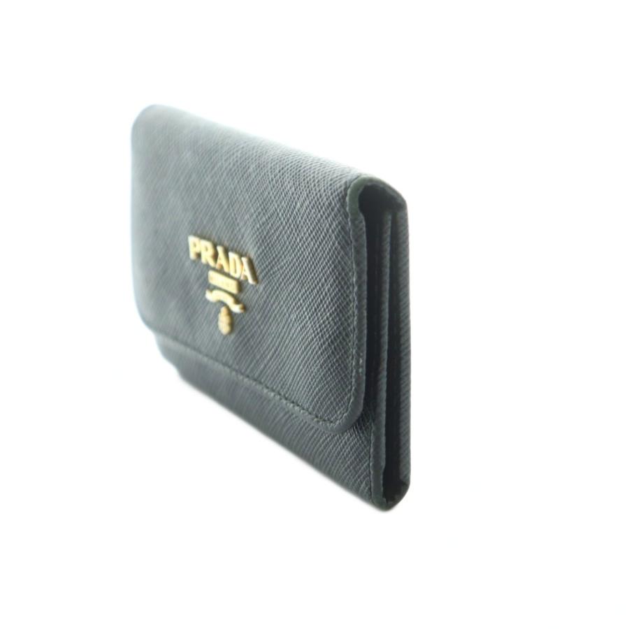 ❤️新品❤️プラダ サファイアーノ キーケース 4連 PRADA（プラダ） サフィアーノ キーケース 4連 レザー 黒 /MI □OH