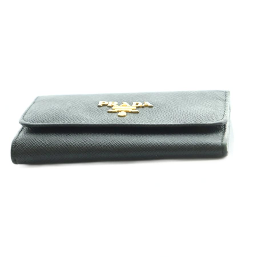 PRADA（プラダ） サフィアーノ キーケース 4連 レザー 黒 /MI □OH