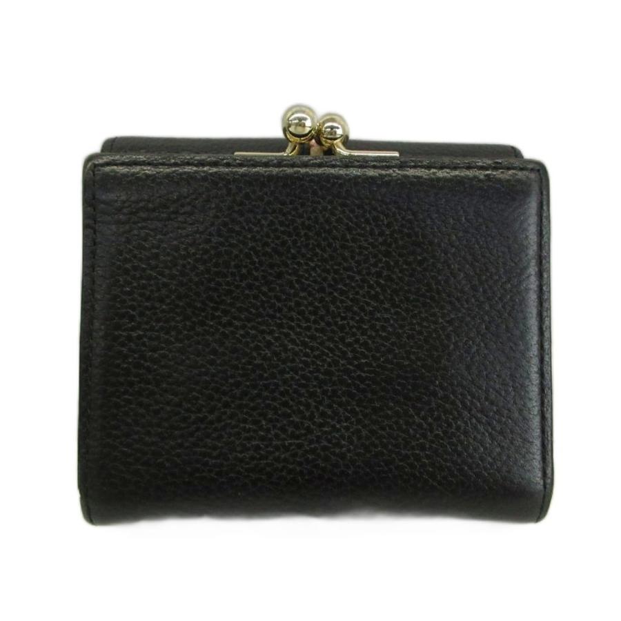 Paul Smith 三つ折り財布 ブラック がま口 黒 総柄 箱付き Paul Smith（ポール・スミス） 財布 三つ折り がま口 レザー ロゴ 黒