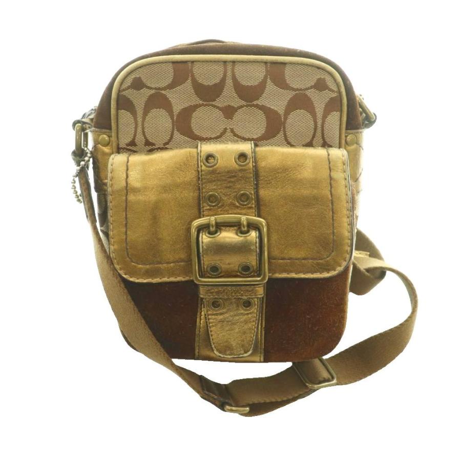 人気】COACHコーチ シグネチャー スウェード ブラウン ショルダー