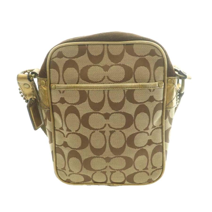 COACH（コーチ） シグネチャー ショルダーバッグ キャンバス スエード 