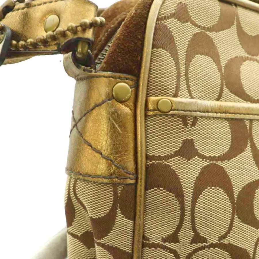 COACH（コーチ） シグネチャー ショルダーバッグ キャンバス スエード 