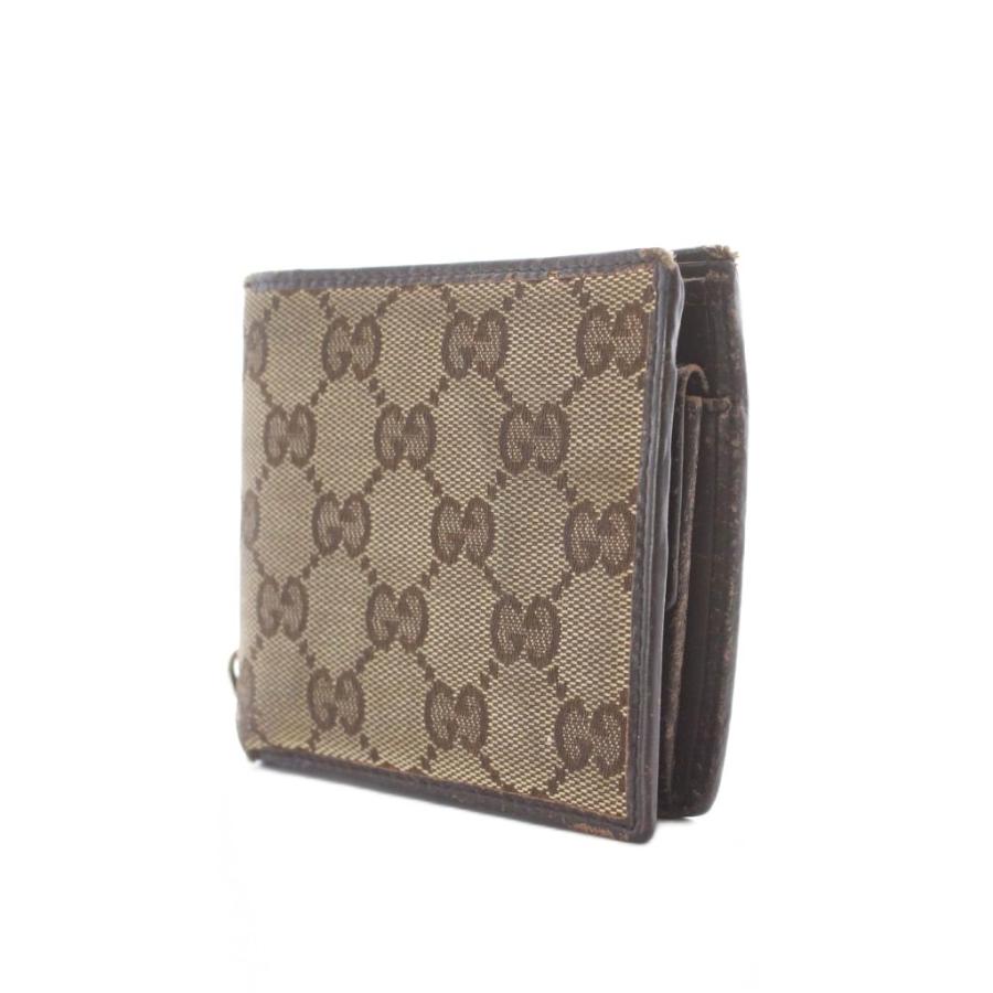 【新品未使用】GUCCI 二つ折り財布 ダークブラウン　小銭入れなし GUCCI（グッチ） 財布 二つ折り 小銭入れ 札入れ 茶色 ブラウン