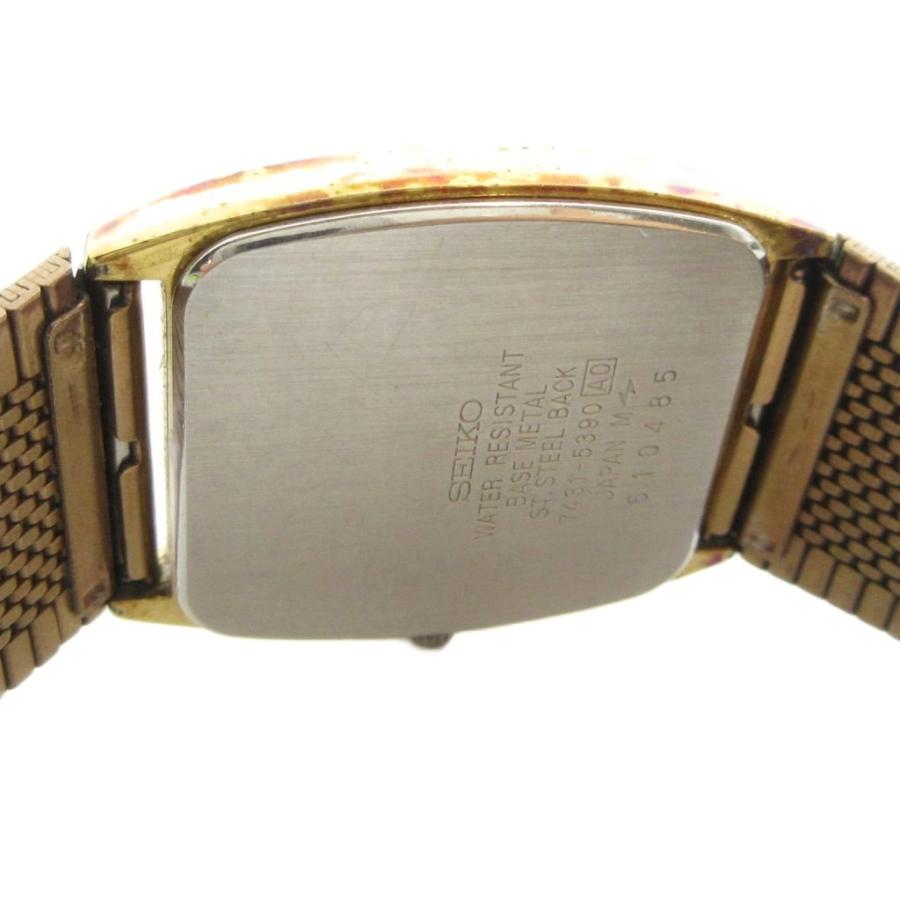 セイコー SEIKO 7431-5390 腕時計 ウォッチ クォーツ ロゴ ゴールド色