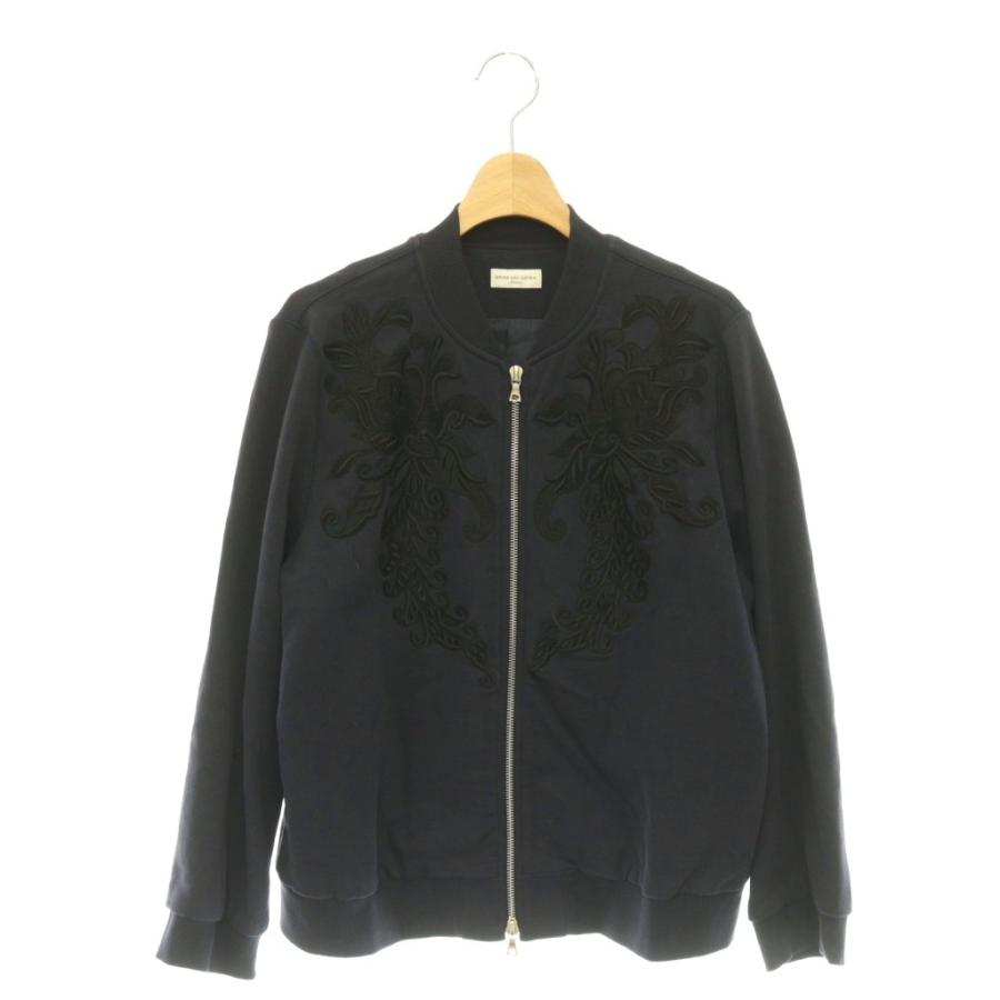 ドリスヴァンノッテン スウェットブルゾン ジップ 紺 M 綿100% レディース ドリスヴァンノッテン DRIES VAN NOTEN ブルゾン ジャケット ジップ