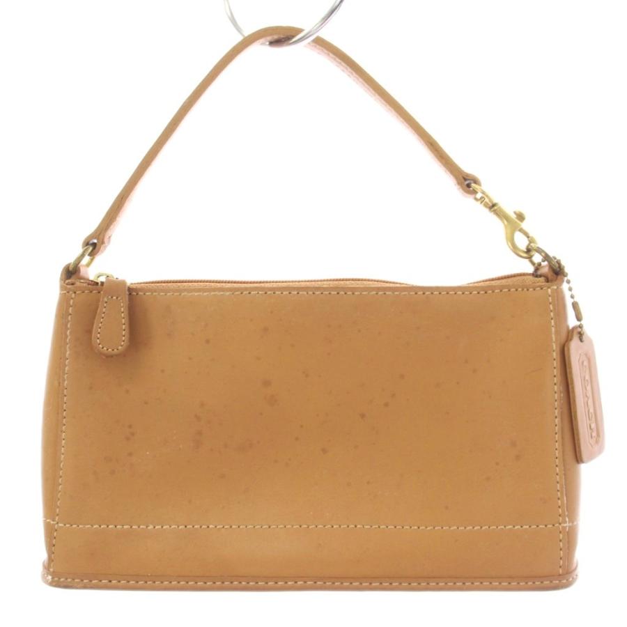 バッグ COACHオールドコーチ キャメルブラウンレザーシグネチャーワン