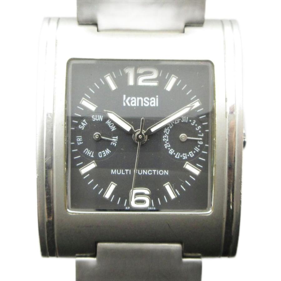 カンサイ KANSAI KP-0819 腕時計 ウォッチ クォーツ 黒文字盤 クロノ 