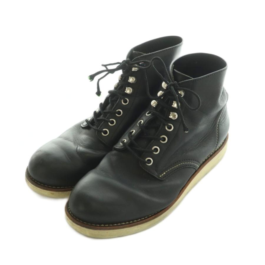 Hawkins ブーツ ブラック レザー Hawkins（ホーキンス） ショートブーツ レザー US8H 26.5cm 黒 HL