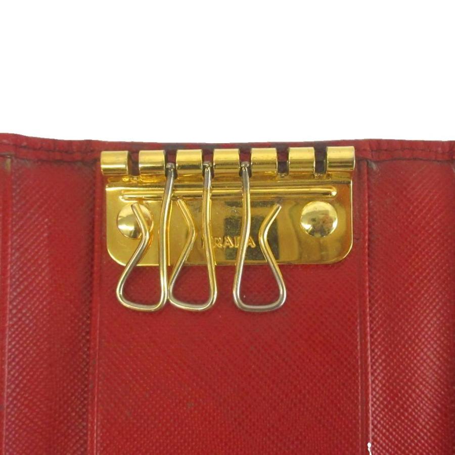 PRADA（プラダ） キーケース 6連 三つ折り サフィアーノレザー リボン