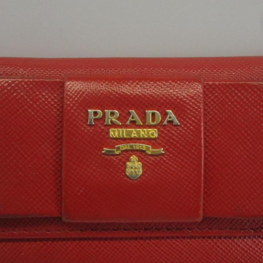 PRADA（プラダ） キーケース 6連 三つ折り サフィアーノレザー リボン