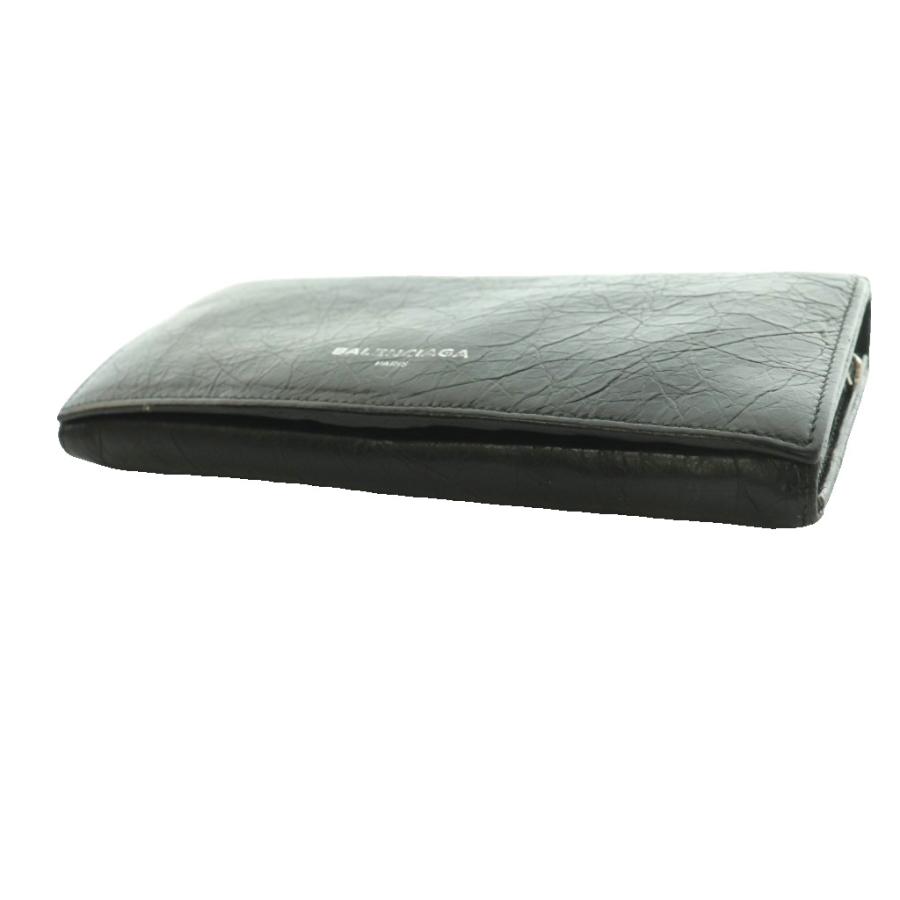 BALENCIAGA 長財布 黒 レザー BALENCIAGA（バレンシアガ） ブラックレザー製ロングウォレット 長財布