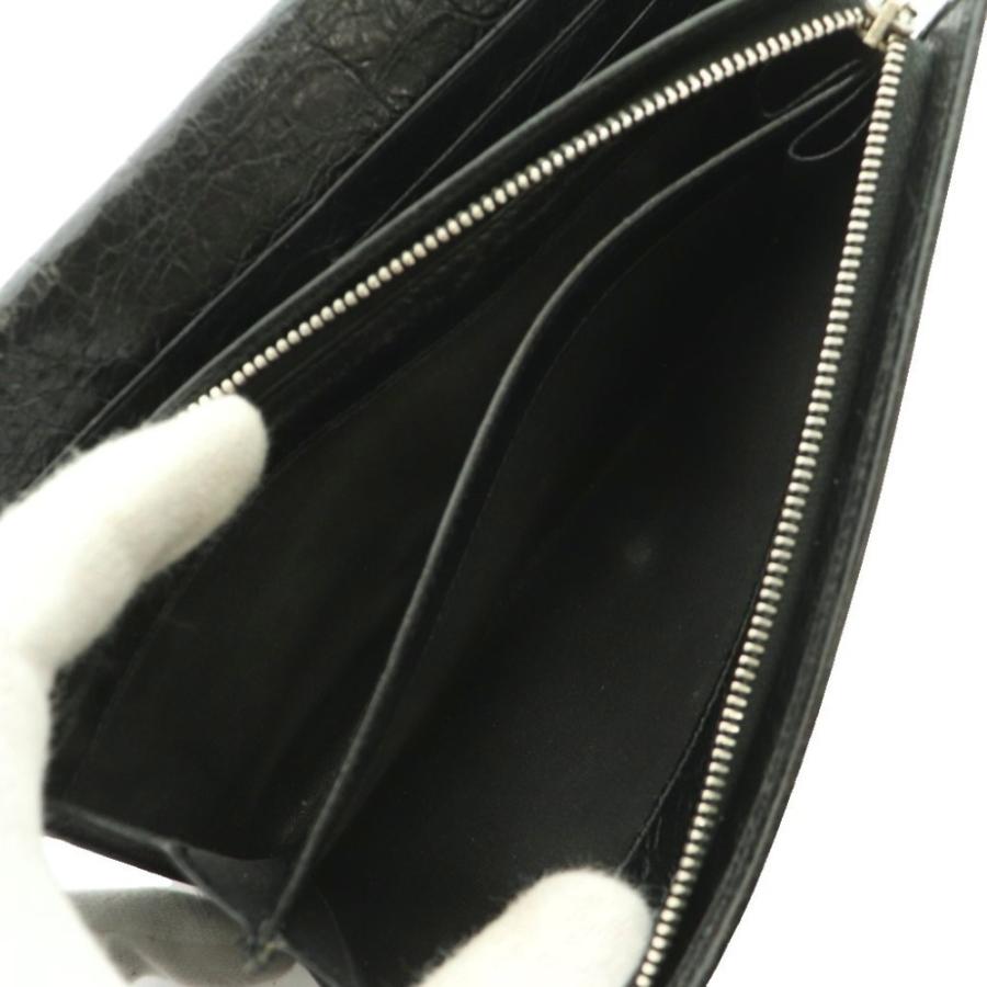 BALENCIAGA（バレンシアガ） ブラックレザー製ロングウォレット 長財布
