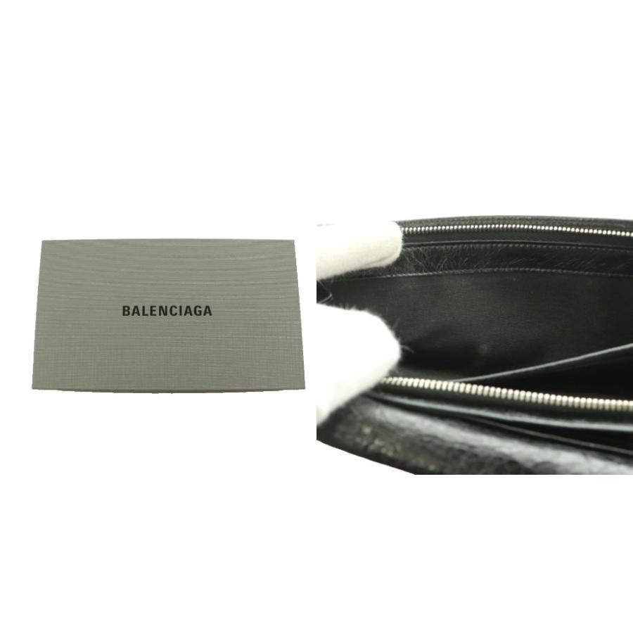 BALENCIAGA（バレンシアガ） ブラックレザー製ロングウォレット 長財布