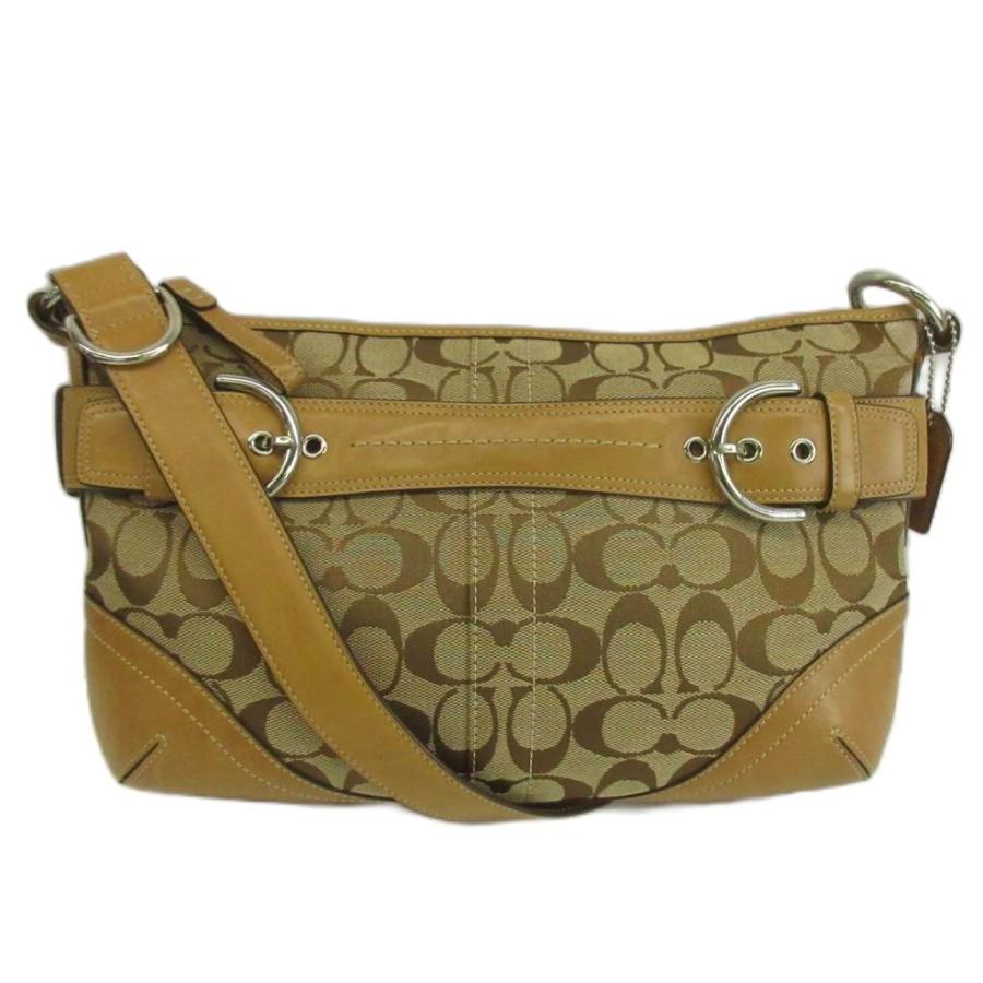 COACH（コーチ） ショルダーバッグ キャンバス レザー シグネチャー 