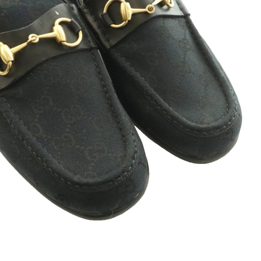グッチ ローファー モカシン ホースビット キャンバス GG柄 42E 紺 GUCCI（グッチ） ローファー モカシン ホースビット キャンバス GG柄